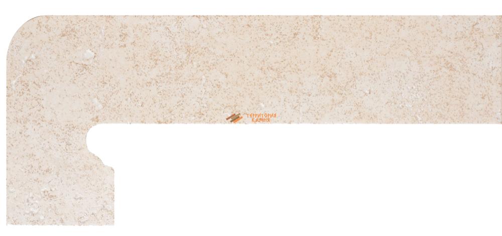 Плинтус для ступеней левый Projectker Zanquin Fior. izd Alpes White 17×39.5